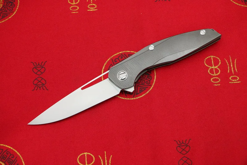 Gray S pattern Зеленый шип Флиппер F111 3D M390 лезвие титановая ручка Тактика Складной нож Открытый Отдых Охота Карманный Фруктовый Нож EDC инструмент - Цвет: Gray S pattern