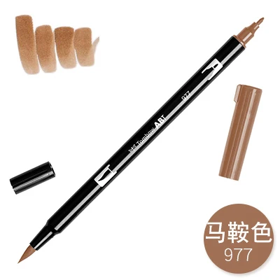 977 1 шт. TOMBOW AB-T Япония 96 цветов две головки художественная кисть ручка маркер Профессиональный водный маркер ручка живопись школьные принадлежности - Цвет: 977