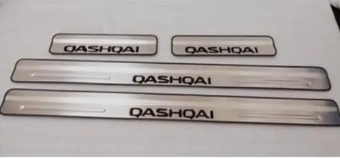 Для Nissan Qashqai J10 2007 2008-2013 Высокое качество нержавеющая сталь Добро пожаловать педаль Накладка порога крышка автомобиля аксессуары - Цвет: Черный