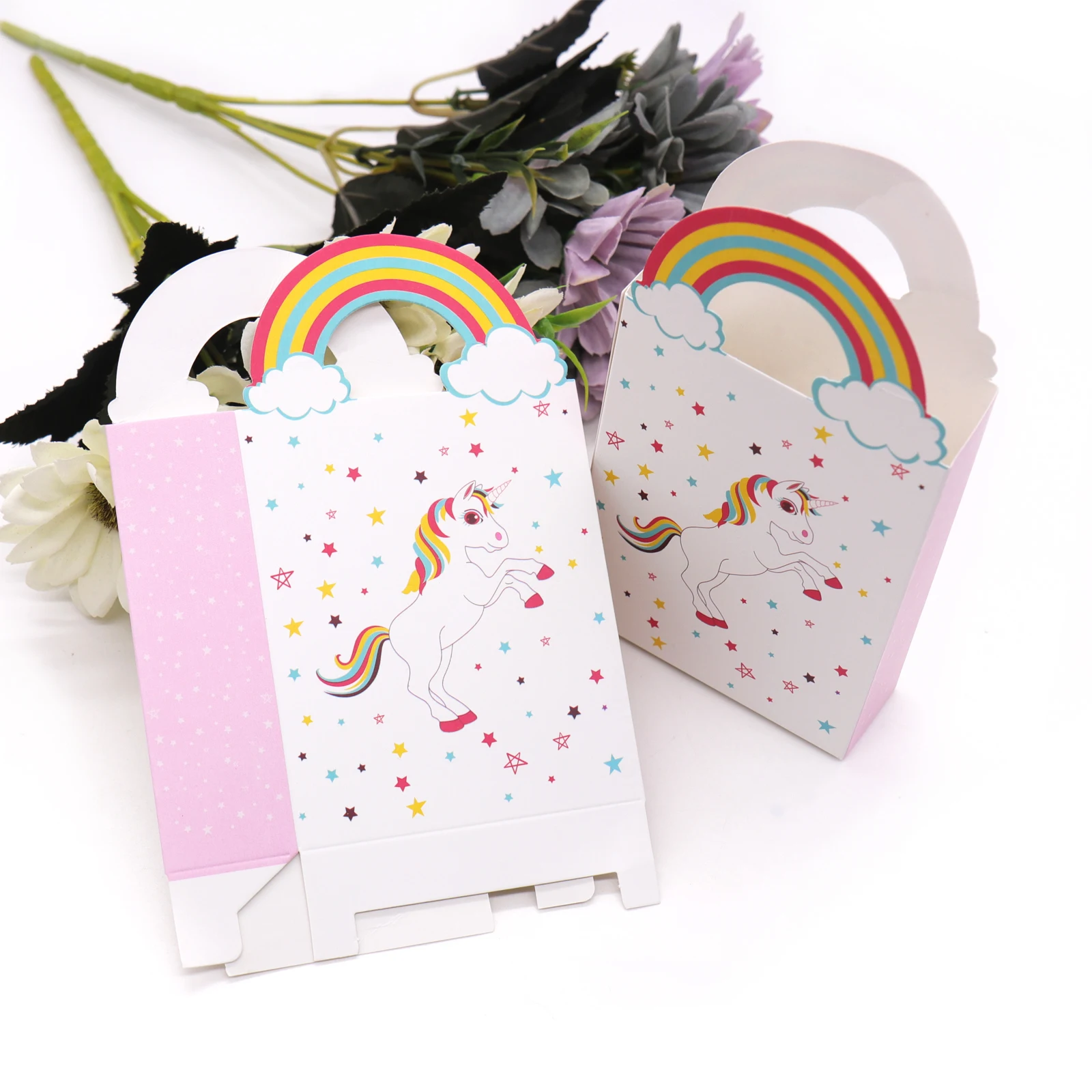 10 шт. Единорог тема вечерние Подарочный пакет для Baby Shower коробка конфет Вечеринка