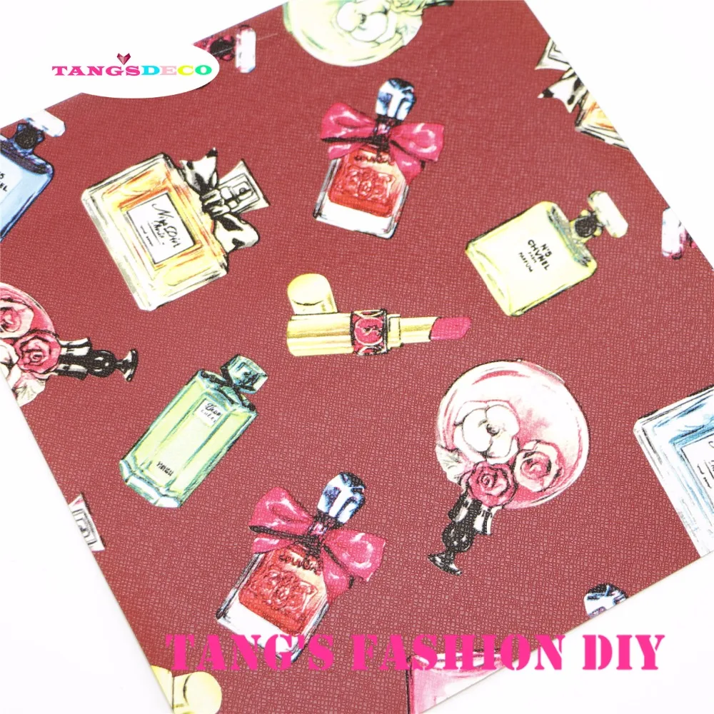 5PCS--20X22CM DIY Hair Bow Material High Quality colorful printed PU Synthetic Leathers | Дом и сад
