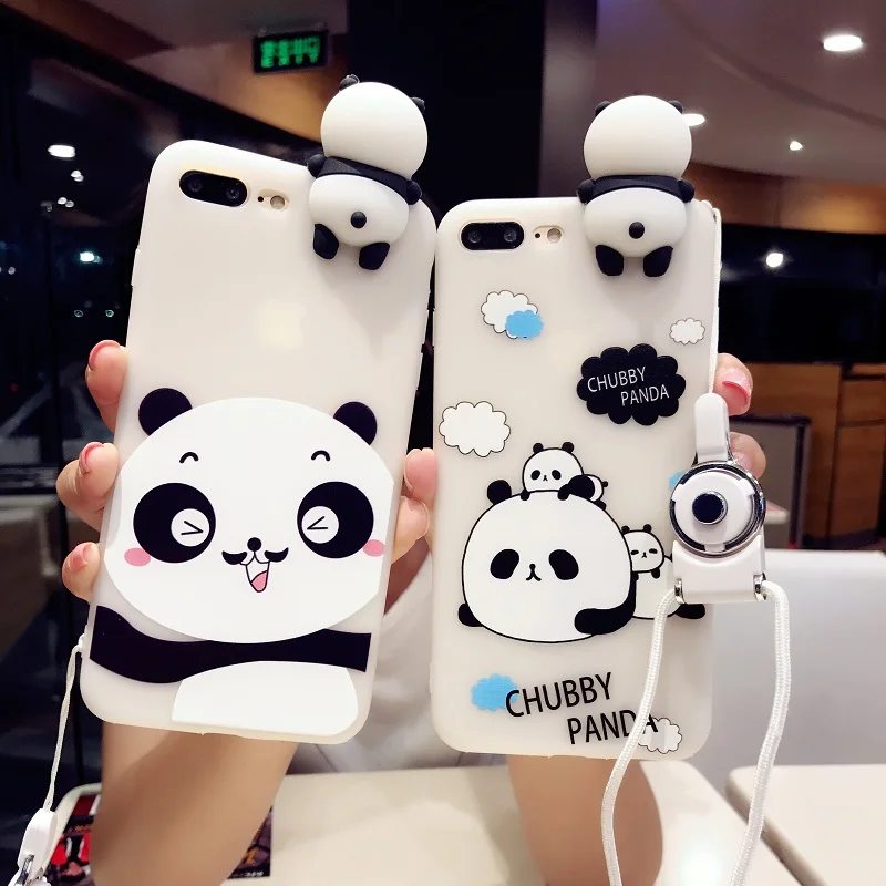 Чехол KISSCASE 3D с милой пандой для iPhone X 7 8 Plus чехол игрушкой и силиконовый 6 S 6s plus |