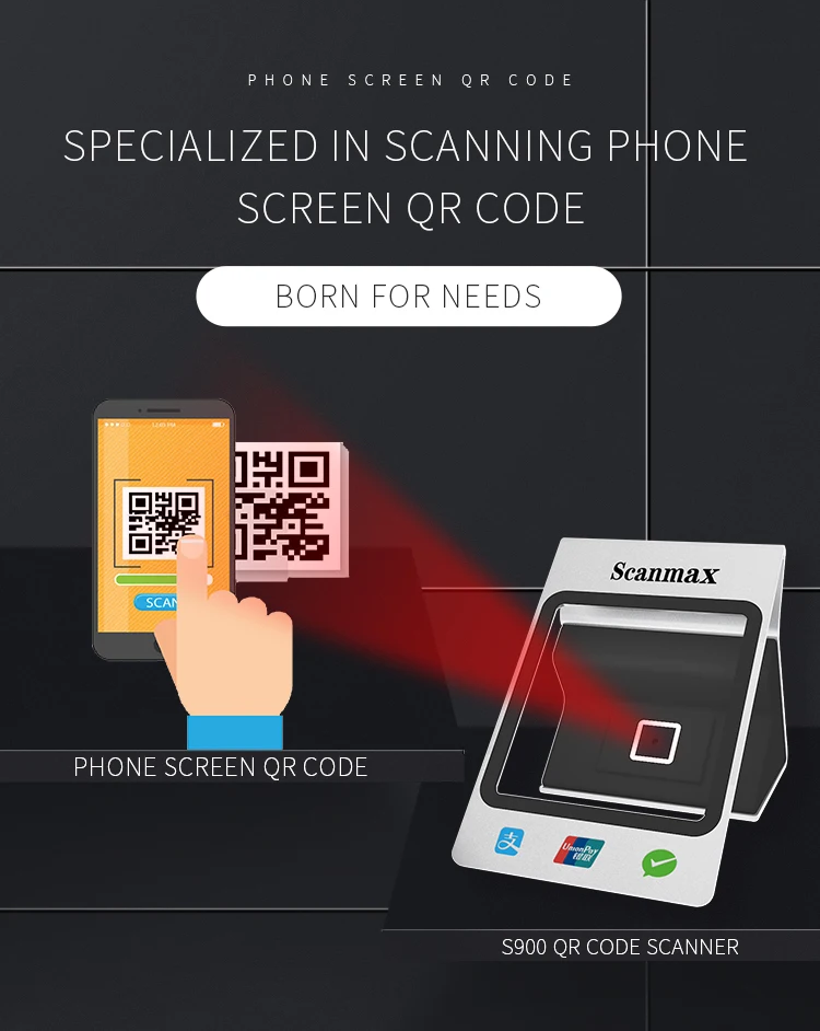 S900 Настольный 2D qr-код сканер для Мобильных Платежей с интерфейсом USB