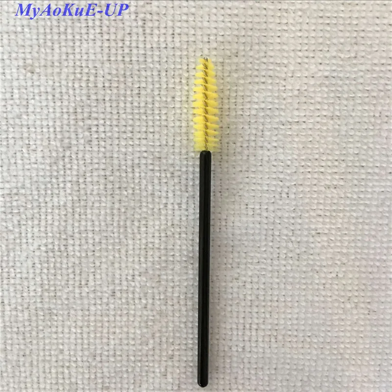 4 black yellow Горячая Распродажа, модные одноразовые палочки для туши, 30 цветов, аппликационные ресницы, кисти для макияжа, 200 шт - Handle Color: 4 black yellow