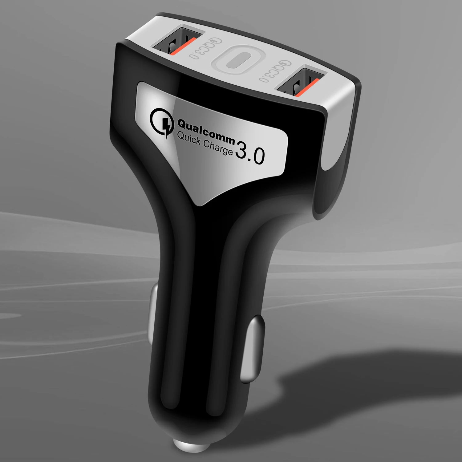 black GOOJODOQ QC 3,0 Автомобильное зарядное устройство с двумя портами usb быстрое зарядное устройство 36 Вт автомобильное зарядное устройство для телефона для huawei Xiaomi redmi iPhone samsung - Тип штекера: black