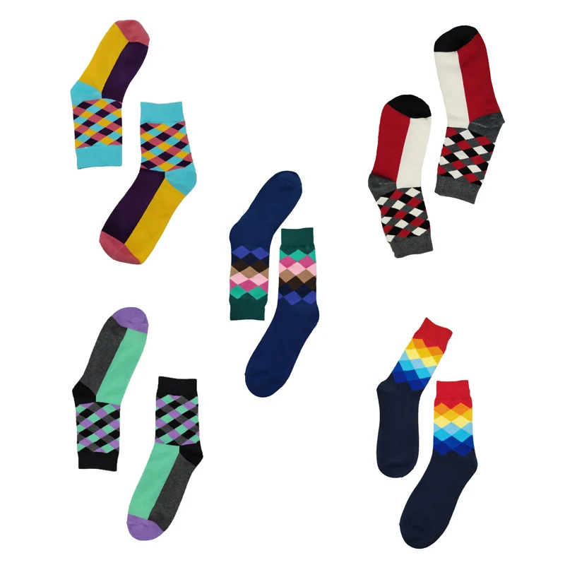 Счастливые носки унисекс с градиентными цветами летние Стиль хлопок Свадебный