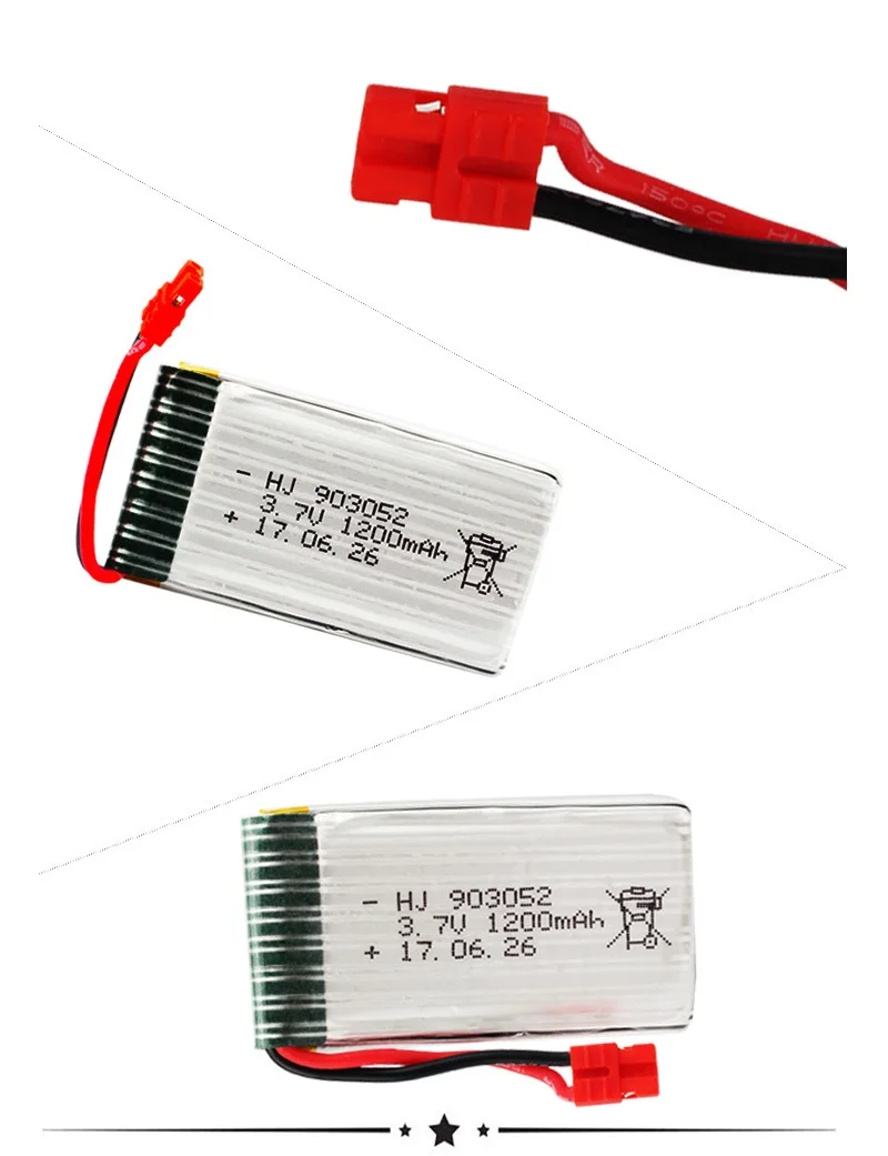3,7 V 1200mah литий-полимерный Батарея для Syma X5 X5HC X5HW запасные части для радиоуправляемого квадрокоптера Запчасти 3,7 V Батарея RC Аксессуары для видео-квадрокоптеров 20 шт./компл