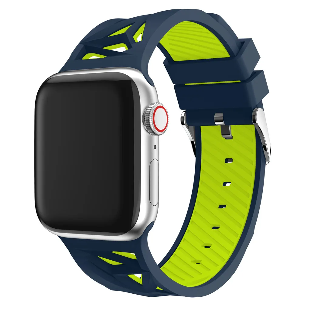 Новый модный спортивный силиконовый браслет ремешок для Apple Watch 4/3/2/1 38/40