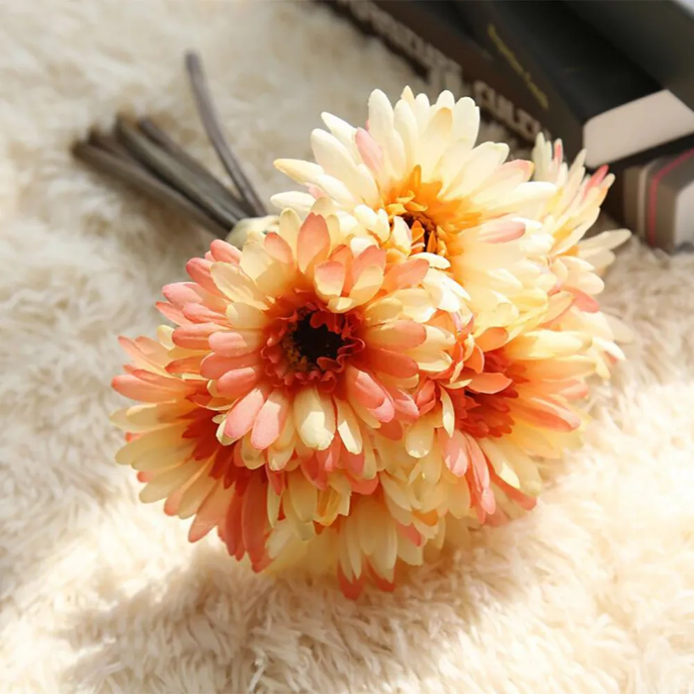 Искусственные герберы разных цветов (Ромашки) Шелковый цветок домашний