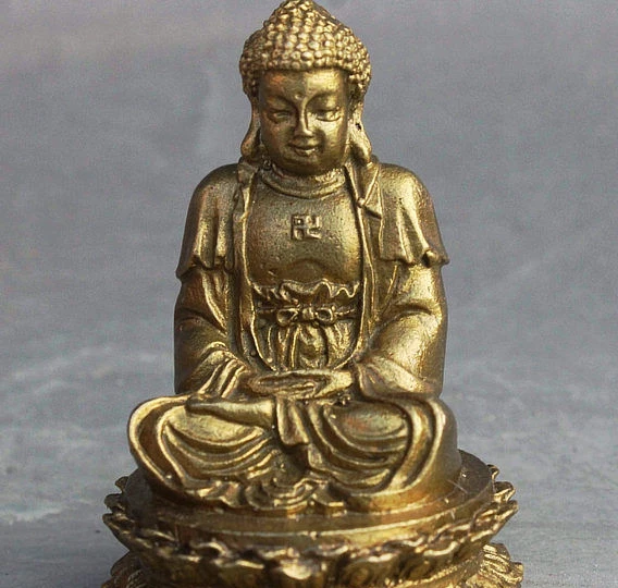 Free shipping Tibet Buddhism Brass Seat Lotus Sakyamuni Shakyamuni Buddha Statue Figurine | Statues &amp Sculptures