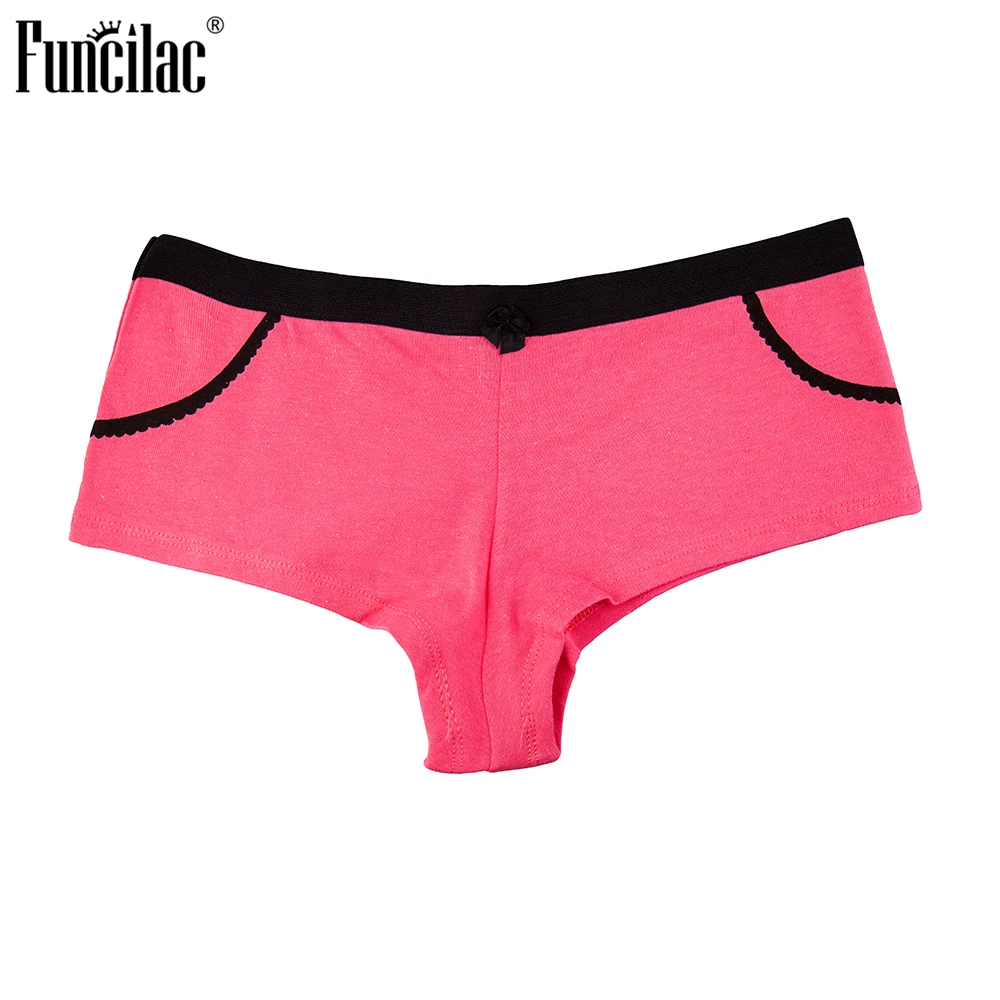 FUNCILAC сексуальное нижнее белье женские боксеры Лоскутные дамские шорты для