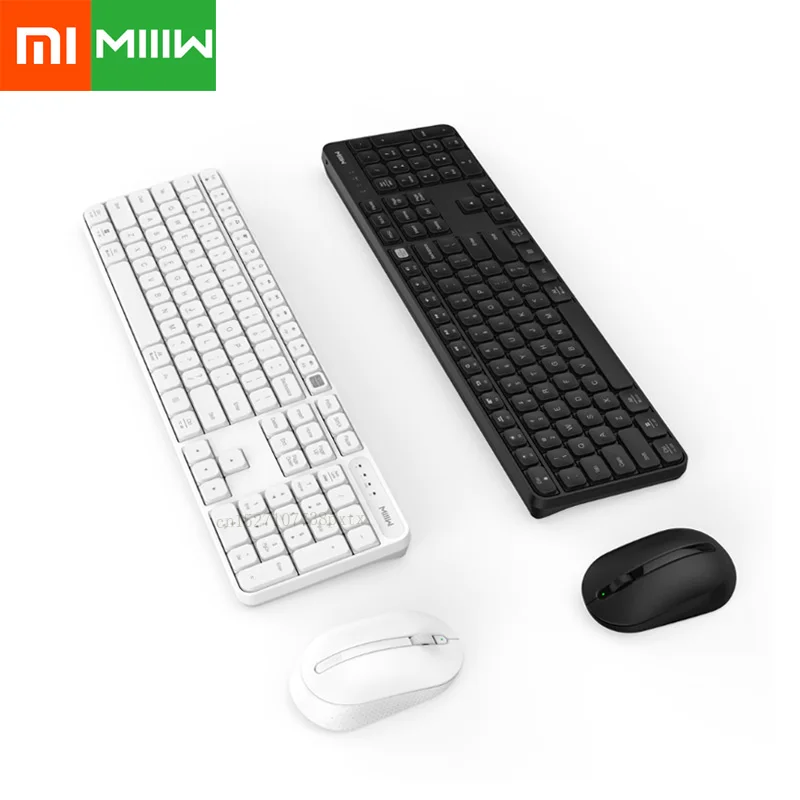 Xiaomi MIIIW, беспроводная офисная клавиатура, мышь, набор, система Windows/Mac, переключение одной кнопкой, 104 клавиш, 2,4 ГГц, IPX4, Водонепроницаемая клавиатура