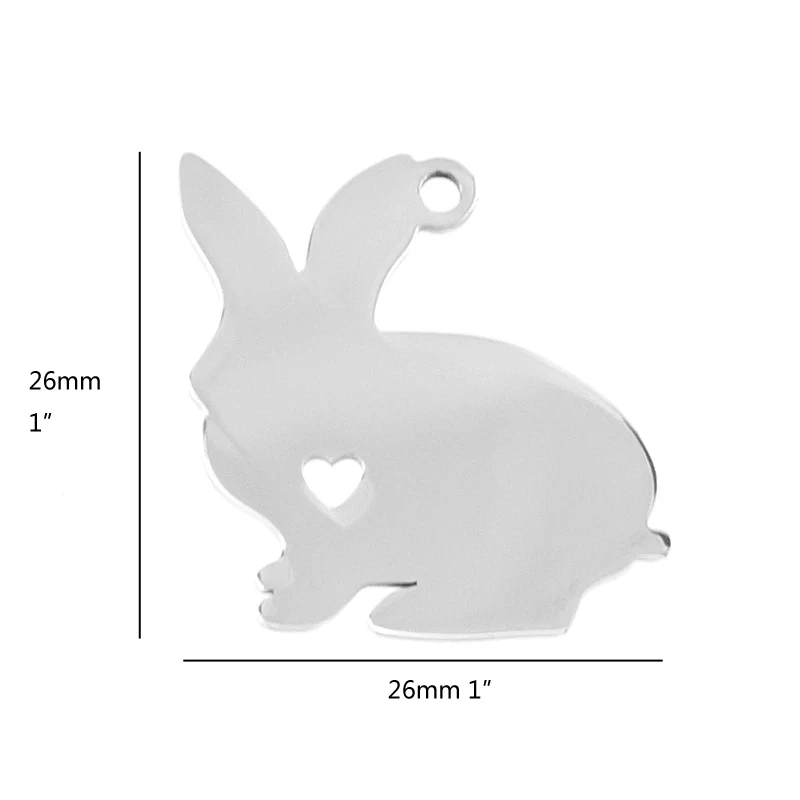 Risul I love my Rabbit hare длинные уши из нержавеющей стали подвеска с сердцем ID щенка