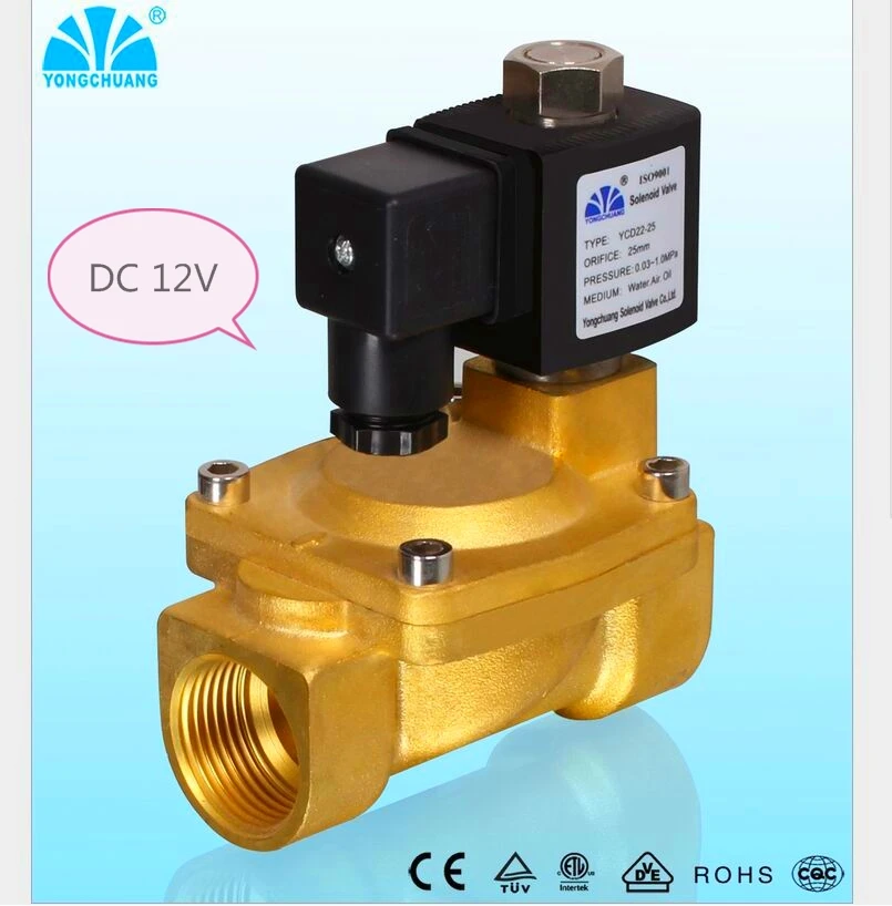 Новый DC 12V Нормально открытый N/O 2 Way пилотный соленоидный Valve15mm водяного пара