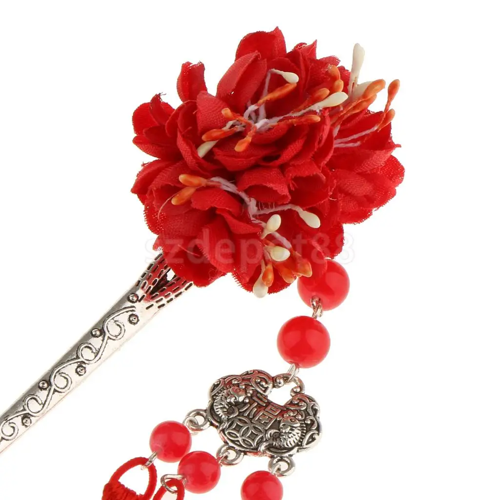 Заколка для волос с цветами Kanzashi Tassel Chignon Винтаж для кимоно Hanfu