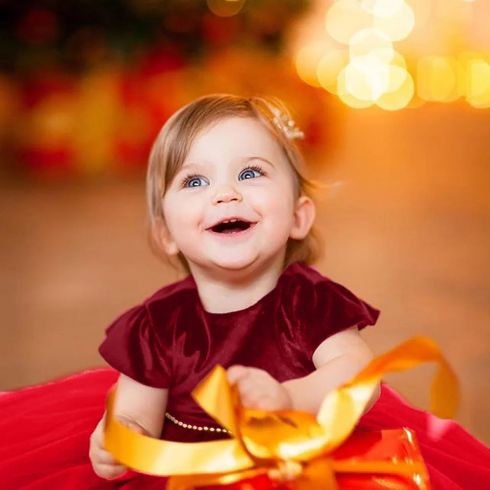 Toddler Baby Girls Kids Fly Sleeve Solid Pearl Party girls dresses summer 2017 kids Princess Wedding Dress JAN25 | Детская одежда и