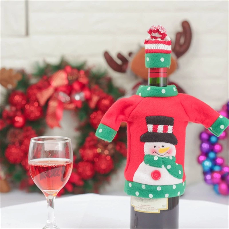 3 шт. украшения для рождественской вечеринки крышка бутылки с красным вином