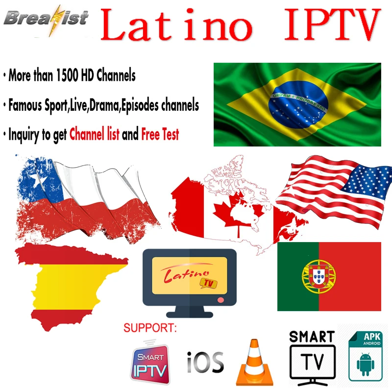 Бразилия IP tv Испания латино IP tv подписка Португалия Чили США Чили Перу Аргентина IP tv Мексика для Android tv Box