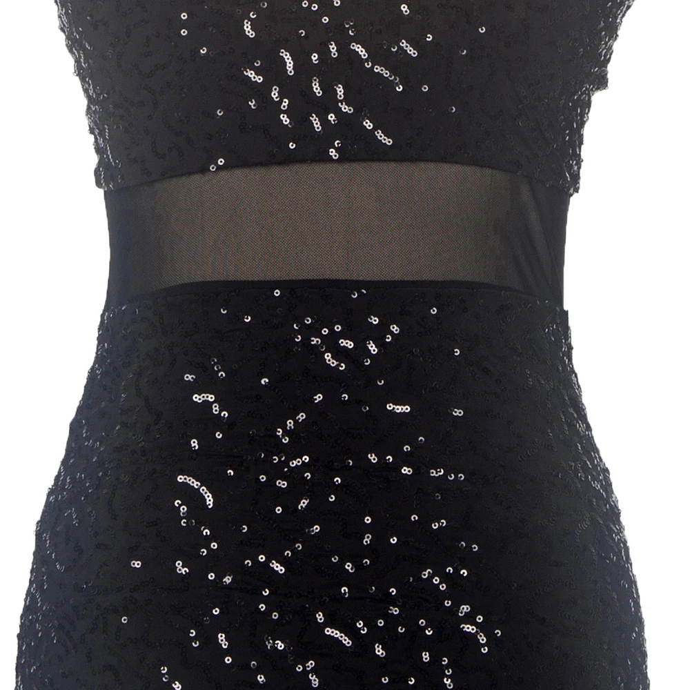 Черное блестящее женское балетное/гимнастическое трико для танцев |