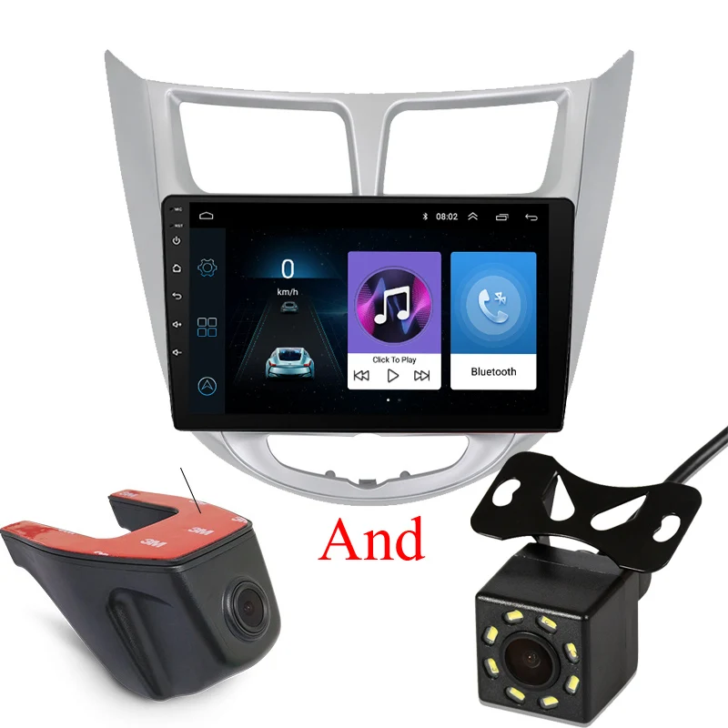 Solaris-8LED-DAB Android 8,1 автомобильный dvd мультимедийный плеер для Solaris и Verna с автомобильным радио видео и навигацией для воспроизведения gps стерео 2011 - Цвет: Solaris-8LED-DAB
