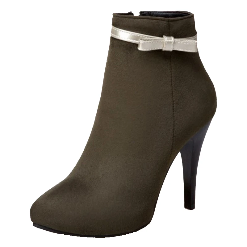 SJJH/женские ботильоны из флока на шпильке с острым носком молнии Короткие