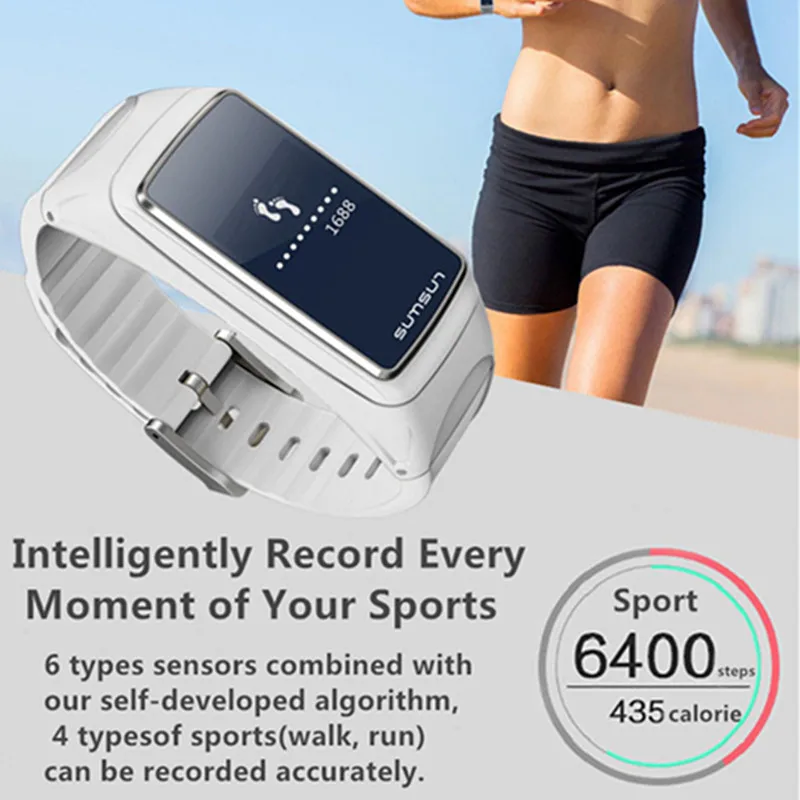 Смарт-браслет SMARCENT B7 с Bluetooth, Talkband, монитор сердечного ритма, спортивные часы для здоровья, браслет с музыкальным плеером, браслет