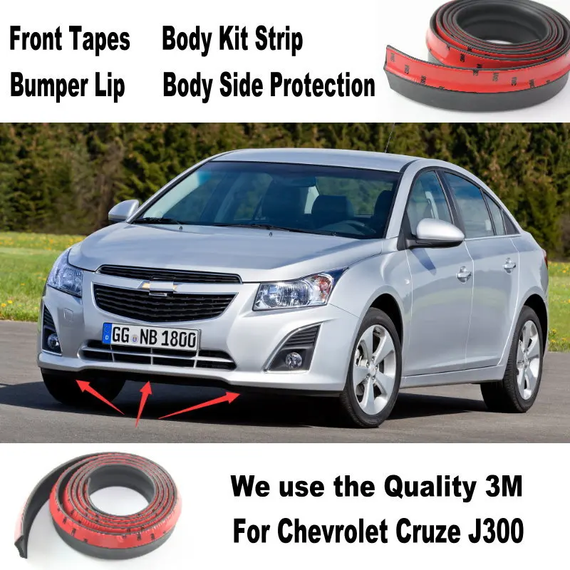 Для Chevrolet Cruze J300 2008~ Автомобильный бампер для губ/автомобильный комплект нижнего кузова/передний задний спойлер/дефлектор Резиновая полоса