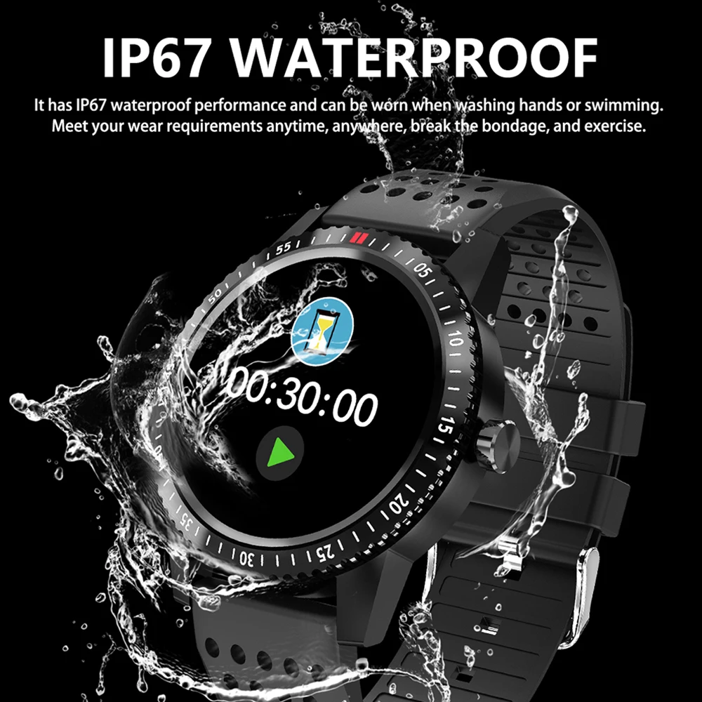 DOOLNNG T1 Bluetooth Smart Watch IP67 Waterproof Heart Rate Blood Pressure Monitoring Sport Pedometer Information Remind | Электроника