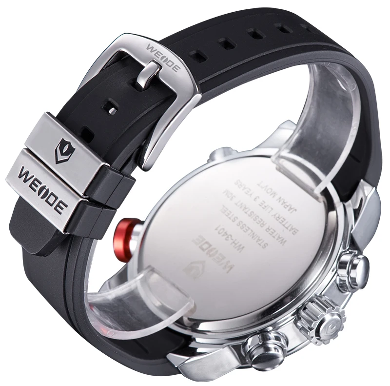 Мужские часы 2018 Топ люксовый Бренд WEIDE мужские спортивные водонепроницаемые