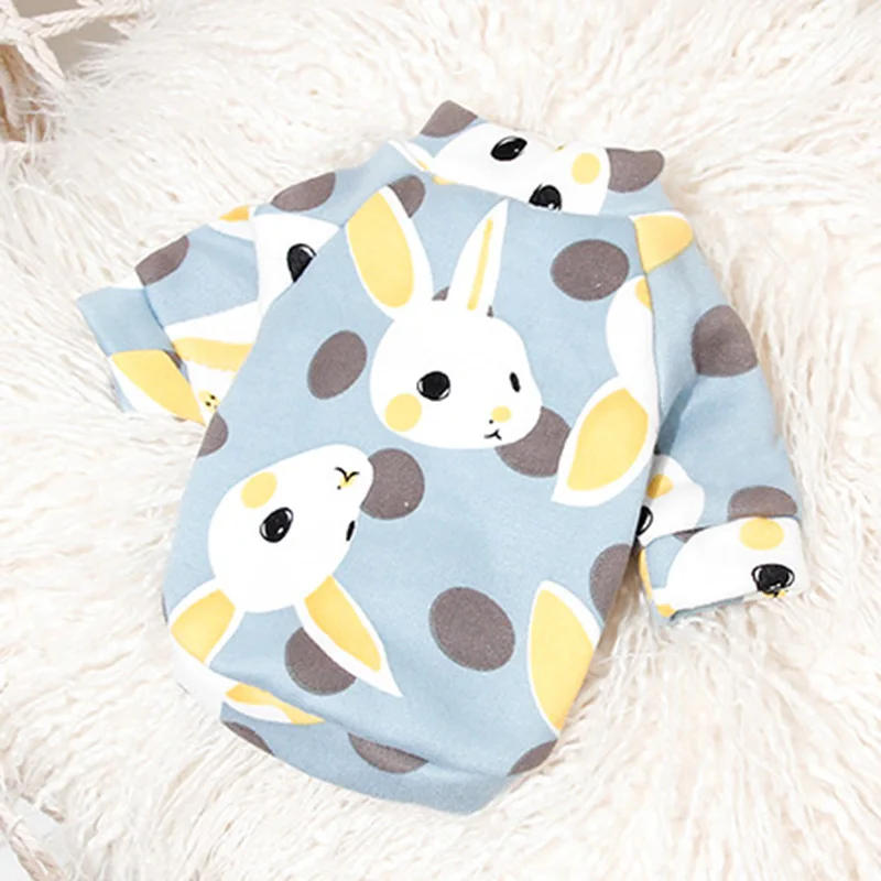 Blue Rabbit Милый принт, костюм для питомцев, кошек, толстовка, зимняя теплая одежда для кошек, мягкий флис, щенок, кеди, одежда, пальто, товары для животных - Цвет: Blue Rabbit