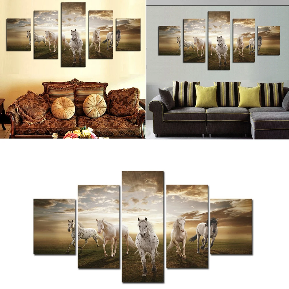 5 Pcs/ Set Zebra HD Picture Art Print Painting On Canvas For Living Room Wall Decor | Дом и сад