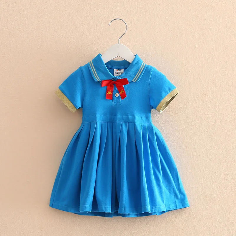 Платье в школьном стиле для маленьких девочек лето 2018 плиссированное