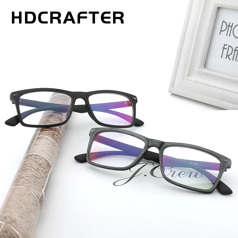 HDCRAFTER Ретро оправа очки женские унисекс деревянный узор оптические для