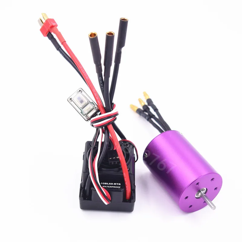 Водонепроницаемый 60A ESC WP 10BL60 RTR 3650 бесщеточный 540 мотор 3300KV для 1/10 масштабе