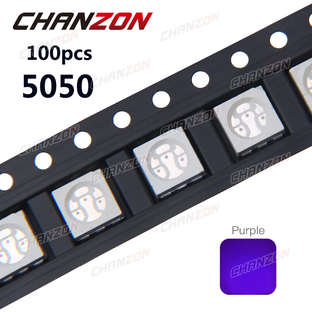 Светодиодный УФ светильник SMD 5050 Ультрафиолетовый светодиодный 100 шт.|led smd|led smd