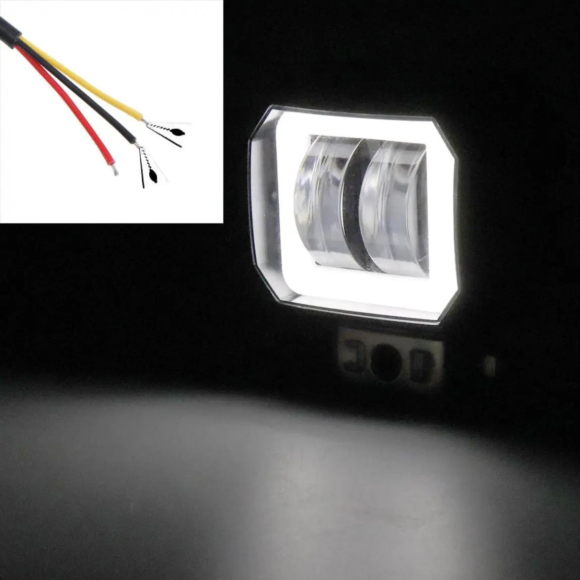 3 Inch 20W 6000K Car Led Work Light Bar Waterproof Angel Eye Fog Light for Off-Road Suv Boat 4X4 Jeep JK 4Wd Truck Car Auto