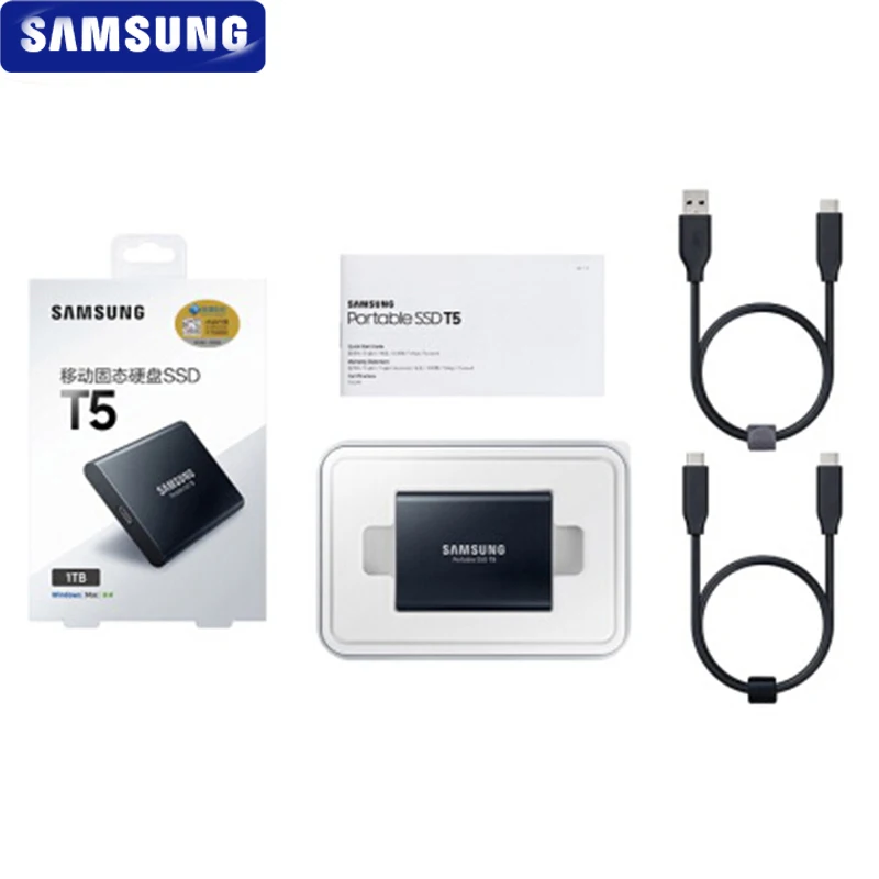 100% Samsung T5 портативный SSD 250 ГБ 500 1 ТБ 2 USB3.1 внешний твердотельный накопитель USB 3 Gen2 и