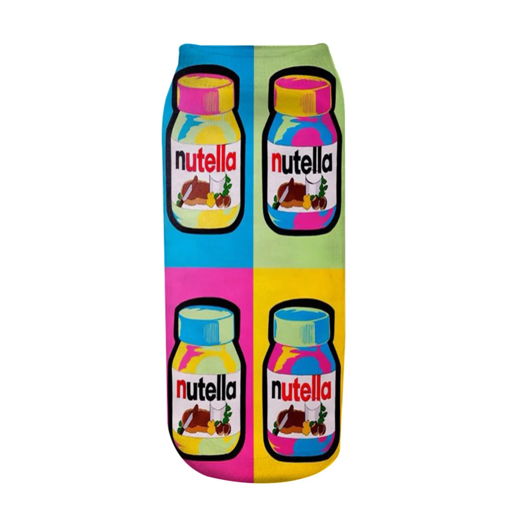 1 пар/упак. разноцветные забавные носки Nutella с принтом для девочек повседневные