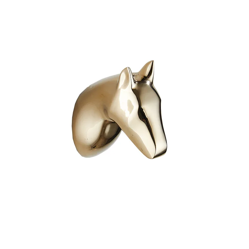 Solid Horse Head Coat Hooks Wall Hang Mounted Towel Hook Gold / Black /Chrome Clothes Hook Bathroom Hardware