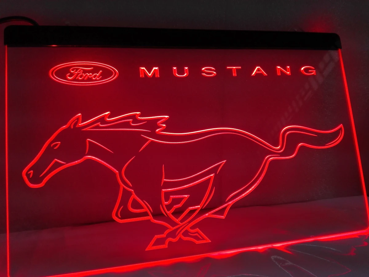 LR064 Ford Mustang неоновый светодиодный светильник знак|sign led|sign fordsign light |