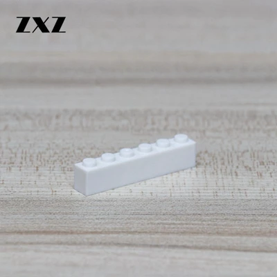 300 шт. аксессуары для поезда кубики Moc части 1x6 Обучающие игрушки Строительные строительные блоки наборы для детей Рождественский подарок - Цвет: White