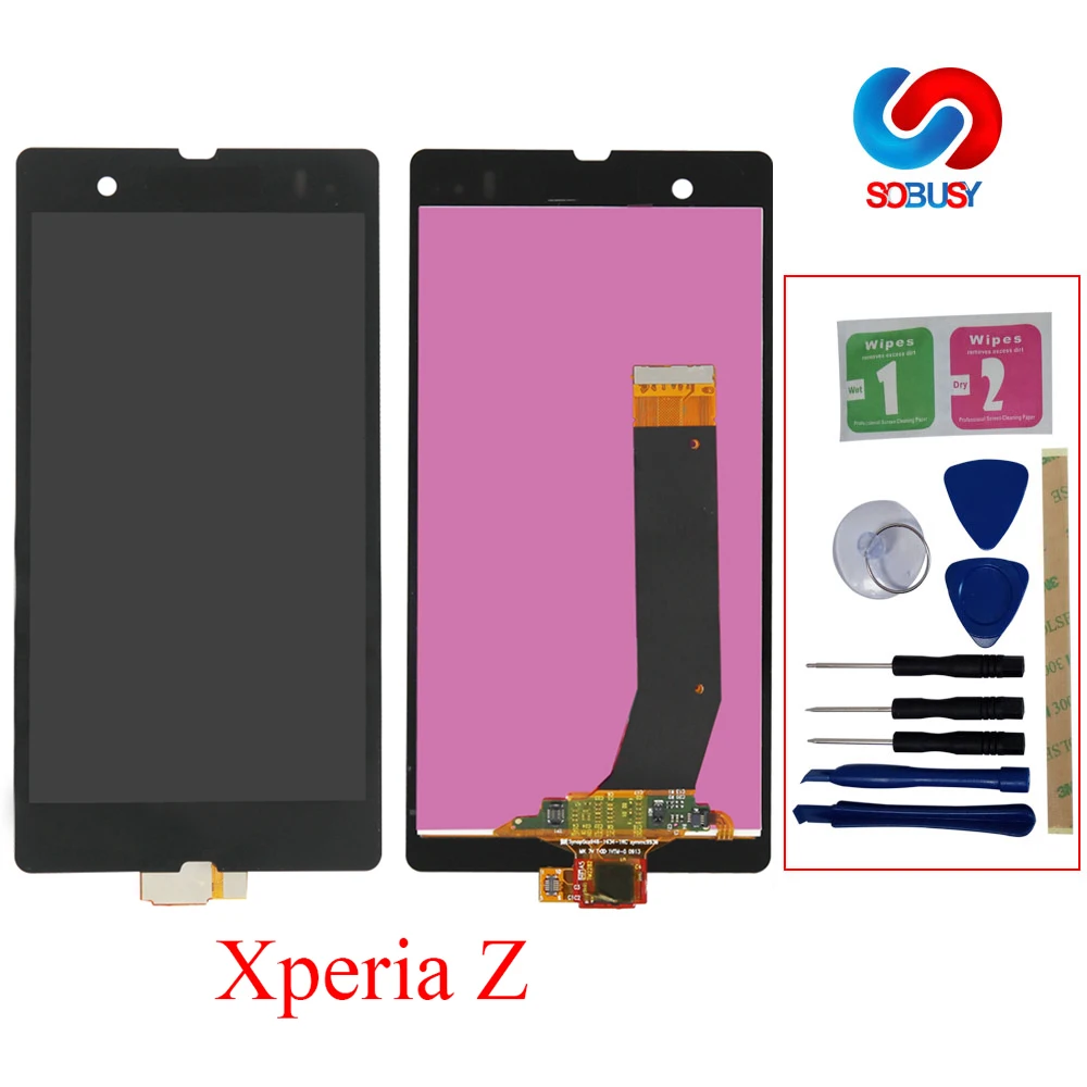 Оригинальный ЖК дисплей Tela для SONY Xperia Z L36H C6603 C6602 C6606 с сенсорным экраном