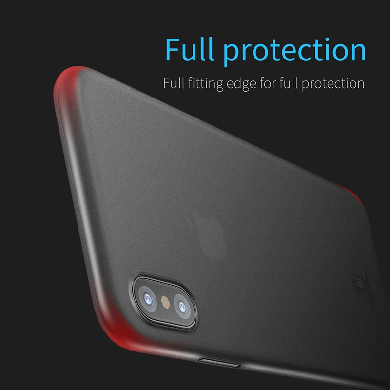 Baseus Luxury Ultra Thin Phone Case for iPhone X Slim Frosted Cover Transparent Smooth Back For Fundas |