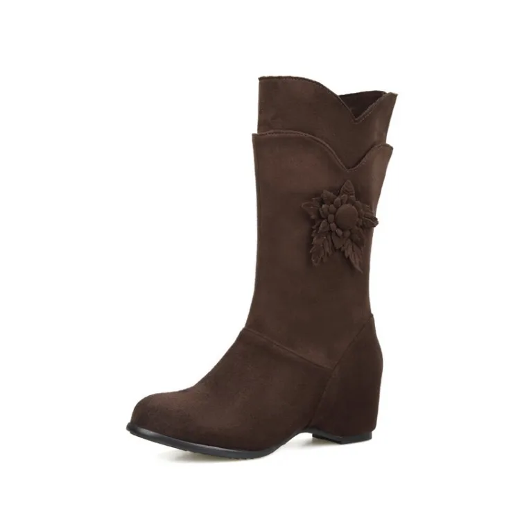 Коричневый Женские сапоги до середины голени в летнем стиле; botas masculina zapatos botines mujer chaussure femme; HQ101 - Цвет: Коричневый