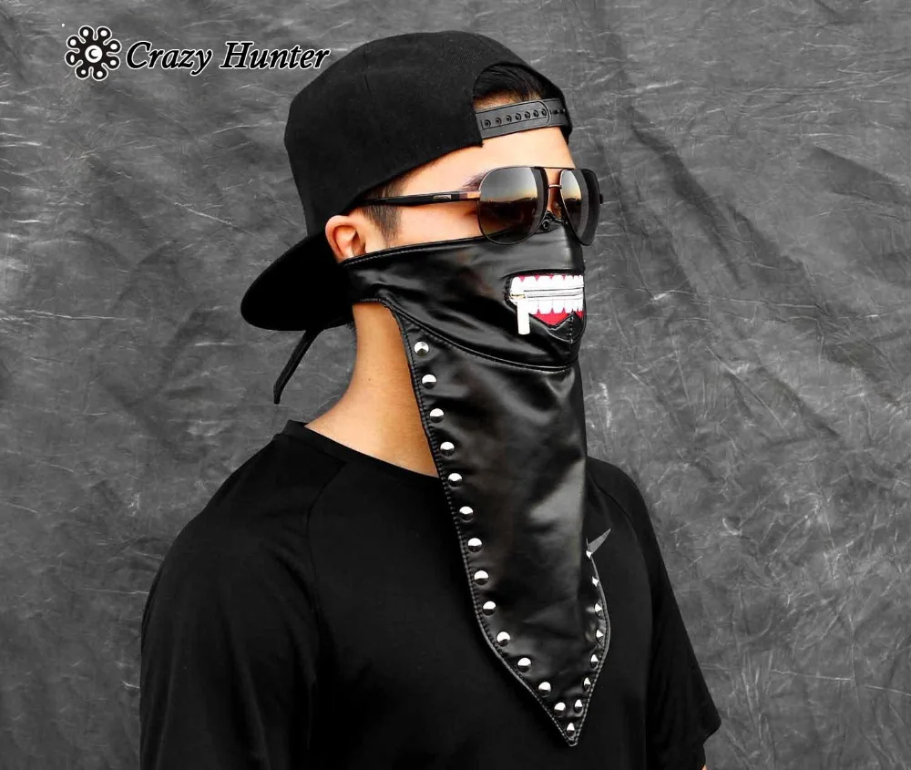 Кожаная Маскарадная маска для лица с шипами Streampunk Punk|biker mask leather|masquerademasquerade masks |