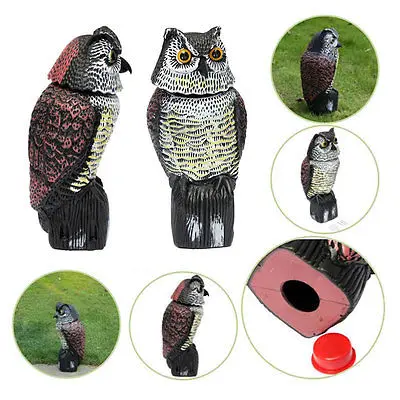 Большой реалистичный Совы Decoy вращающаяся голова сорняков борьба с вредителями