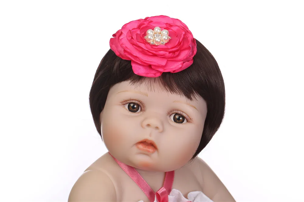 NPK cute girl reborn dolls 22&quot full silicone baby toys for children gift can bathe alive BJD bonecas | Игрушки и хобби