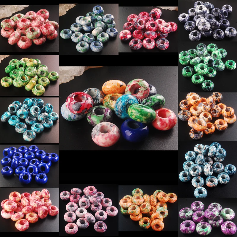 

Free shipping Fashion 8x15mm Multicolor Jaspe charm Beads fit European Bracelet Chain 150pcs WB365