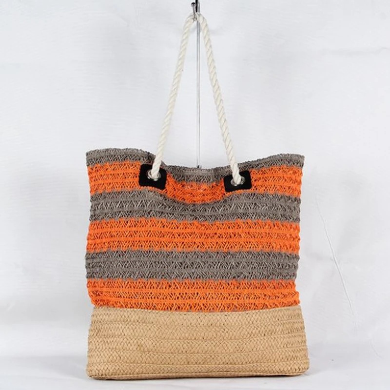 2020 цветные Полосатые Соломенные пляжные сумки путешествия отдых сумка через
