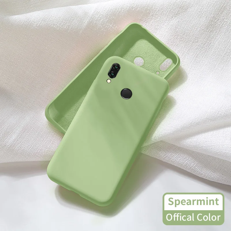 Spearmint Жидкий силиконовый чехол для huawei P20 P30 Lite mate 20 10 Lite Pro, однотонный бампер для Honor 10 Lite 9 8X Fundas - Цвет: Spearmint